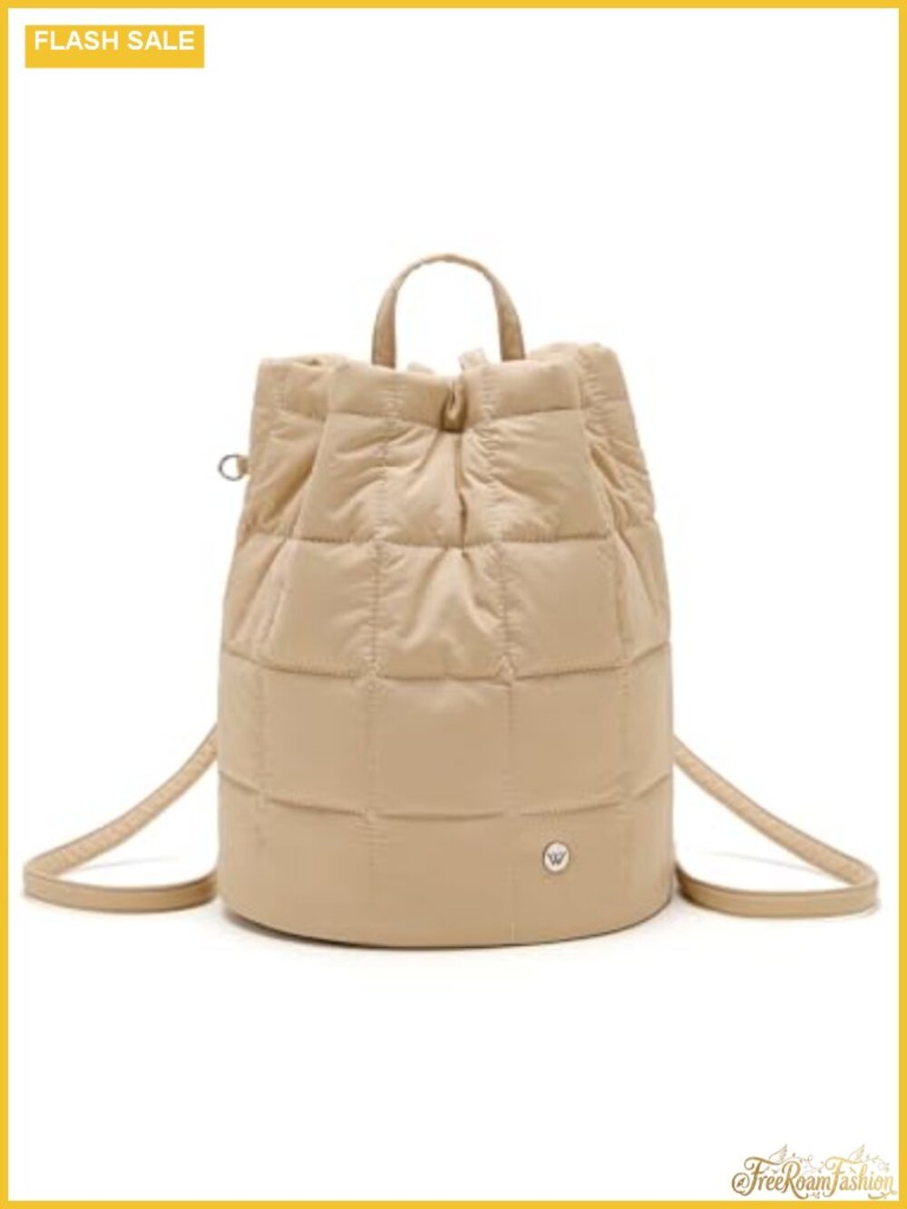 Waterproof Nylon Puffer Backpack for Women, Lightweight Drawstring Daypack